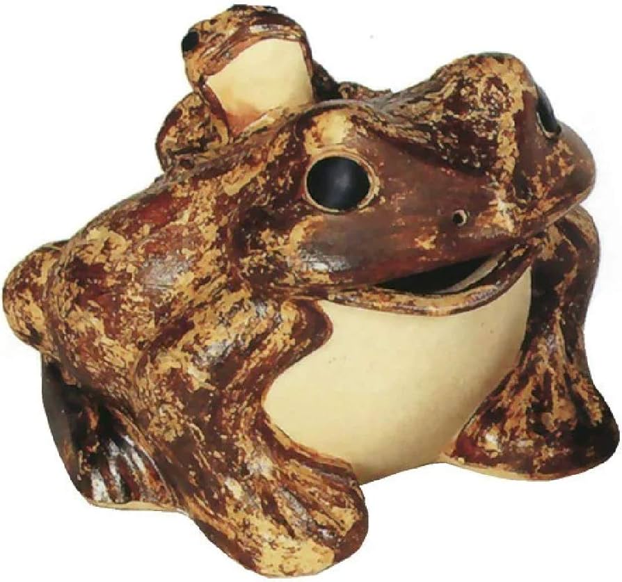 Amazon.co.jp: 信楽焼陶器 置物 蛙 口開き 子1匹 6号 SV51-24 : ホーム